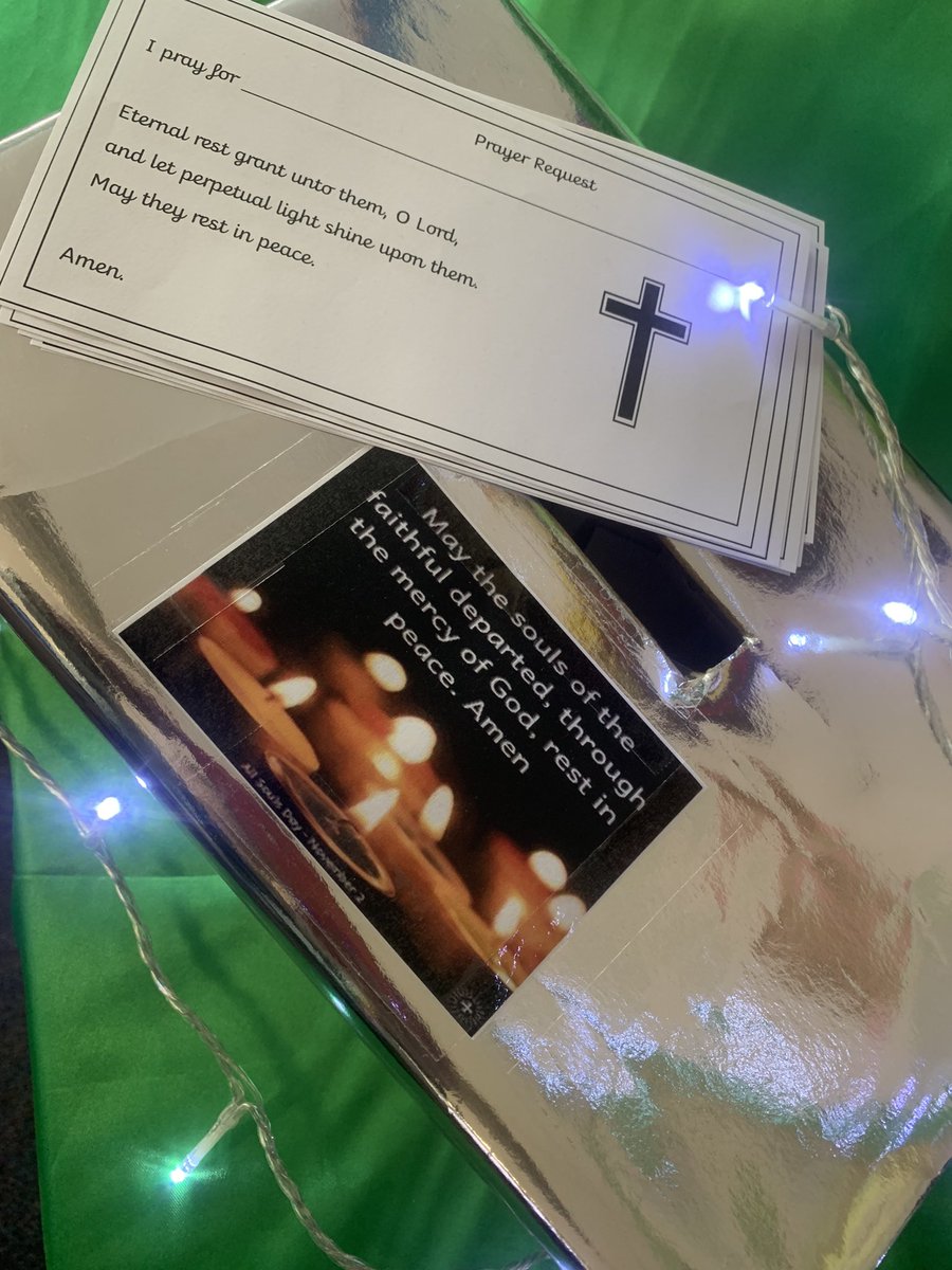 Our special remembrance box is in the entrance of school for everyone who would like us to pray for a loved one who has died. Each week, it will be taken to Mass so that it can be blessed by @frgazza and so that we can pray for those who have died #StPetersCatholicLife