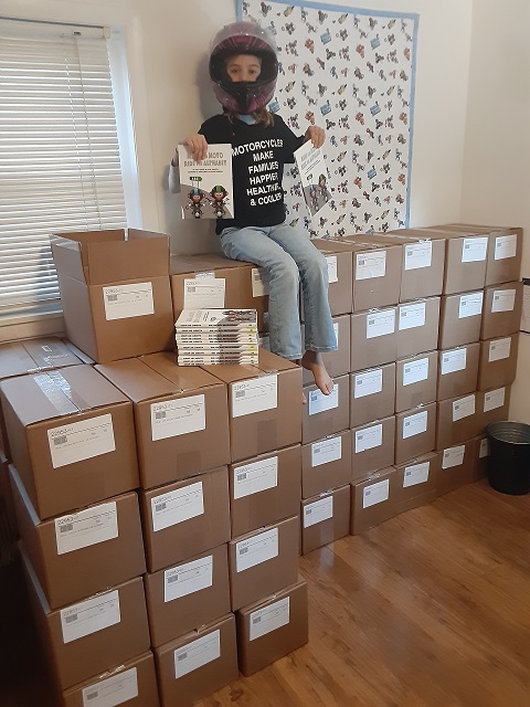 4th printing of our #Alphabet book arrived.  If you ever wondered what 3,000 books look like, here you go.  Thanks @jostens!

#jostens #childrensbooks #kidsbooks #motorcyclebooks #motorcycles #twowheellife #twowheelfamily #alphabetbook #abcbook #learntoread #momswhoride