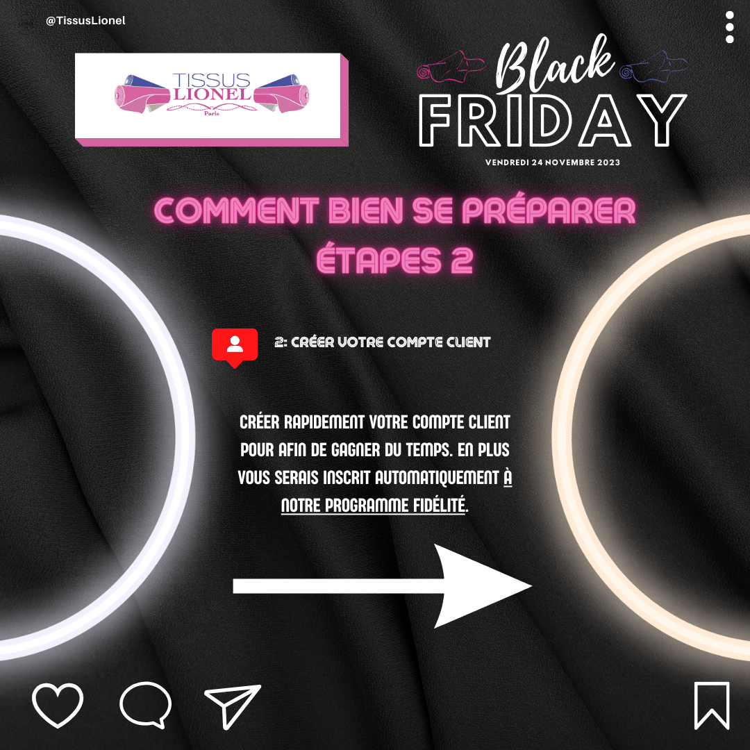 TISSUSLIONEL's tweet photo. Le meilleur moment pour acheter vos tissus préférés arrive bientôt. Inscrivez-vous dès maintenant au Black Friday . Bénéficiez d'offre exceptionnelle en avant-première allant jusqu'à -70 %🎁
https://t.co/eR52EMfqfk
#tissu #BlackFridayDeals #tissus #couture https://t.co/8twXc9wKZG