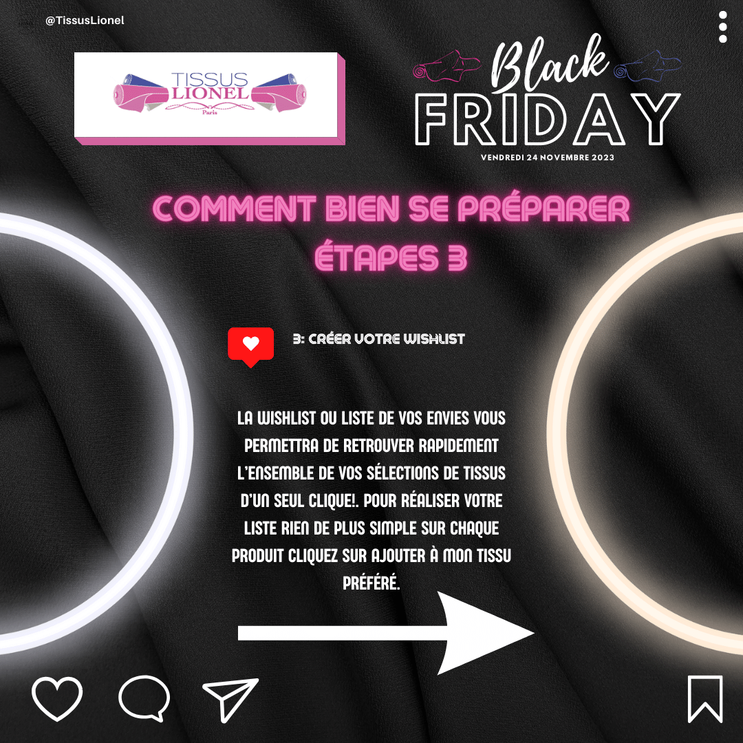 Le meilleur moment pour acheter vos tissus préférés arrive bientôt. Inscrivez-vous dès maintenant au Black Friday . Bénéficiez d'offre exceptionnelle en avant-première allant jusqu'à -70 %🎁
tissuslionel.com/blackfriday/
#tissu #BlackFridayDeals #tissus #couture