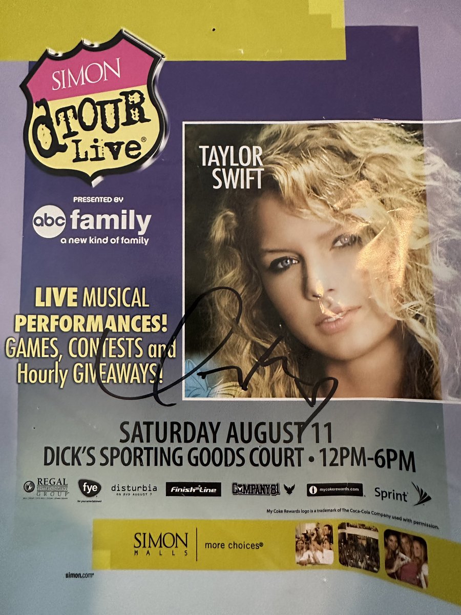tne126's tweet photo. Found this gem. Saw @taylorswift13 at the Mall of Georgia in 2007 and got her autograph. Crazy to see how far she’s come since then! https://t.co/WHxynw1ylr