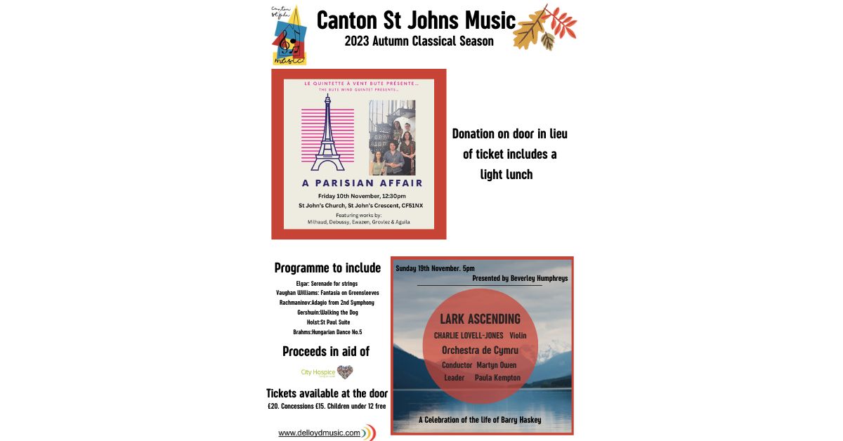 Two cool concerts coming up at St Johns
This Friday (10th)  and Sunday  19th.