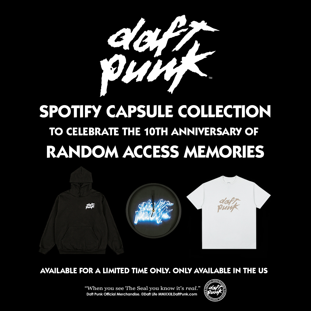 To celebrate the 10th Anniversary of Random Access Memories, Spotify Capsule exclusive merchandise collection, live now.

Available for a limited time only, only available in the US.

spotifycapsule.com/pages/daft-pun…
