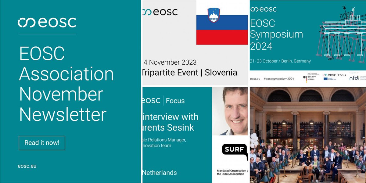 📨Our November newsletter is available: tinyurl.com/20231108newsle… ⏳Countdown to the General Assembly #7: Register now! 🗓️EOSC Symposium 2024 Save the date! 21-23 October 2024 ✍️Interview with @SURF__EN EOSC-A 🇳🇱Mandated Organisation ✏️Subscribe: tinyurl.com/20231108novemb…