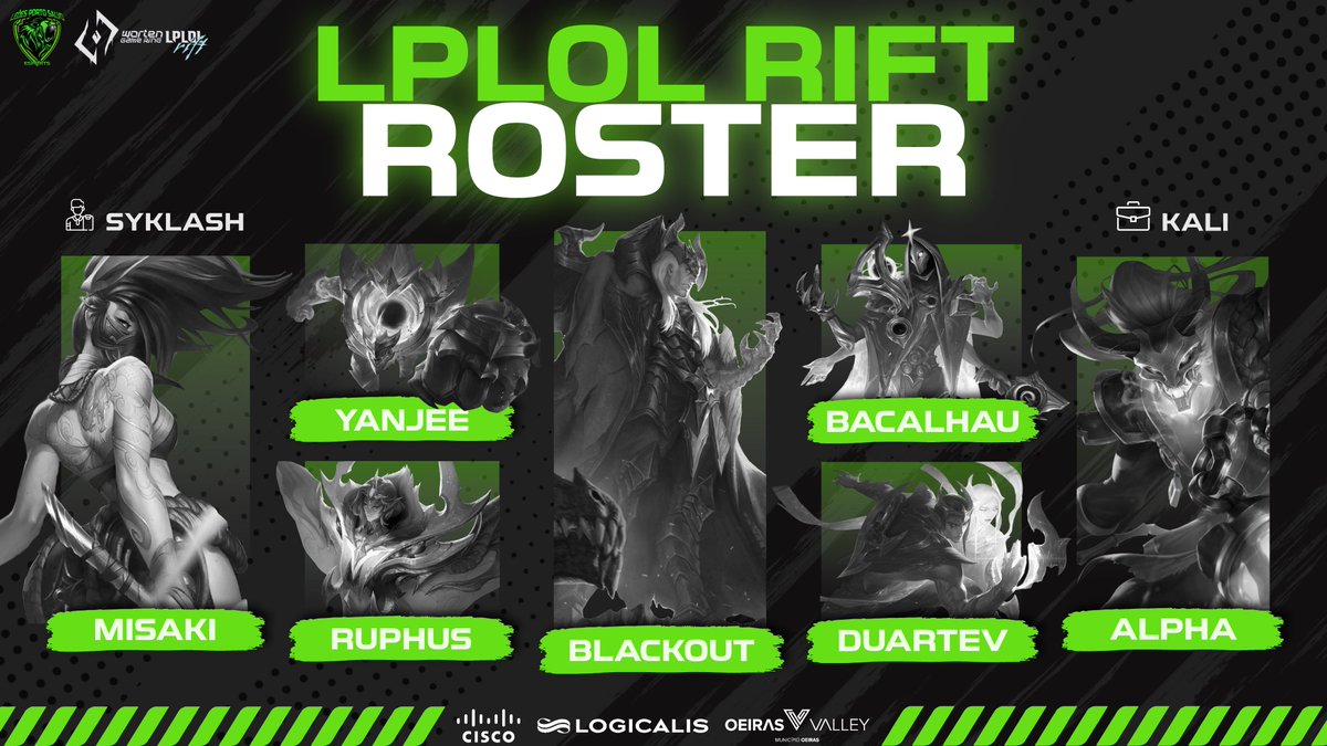 Maltinha, trazemos novidades quentinhas! 🔥

Serão estes os leões que nos irão representar na próxima competição da @WGR_LPLOL!

🏝️<a href="/Misakii_Lol/">Telmo</a>
🌴<a href="/yanjkos/">Tiago Sousa</a> | <a href="/Ruphuslol/">Ruphuslol</a> 
🧙‍♂️<a href="/BlackoutYEP/">Blackout</a>
🏹<a href="/Bacalhau_lol/">Guilherme</a> | <a href="/duartev10/">Duarte</a> 
🛡️<a href="/Alpha12lol/">Sandro Cruz</a>

👨‍🏫<a href="/Syklash/">Syklash</a>
💼<a href="/Sleepy_Kali_/">Kali</a>

Vamos com tudo!💪