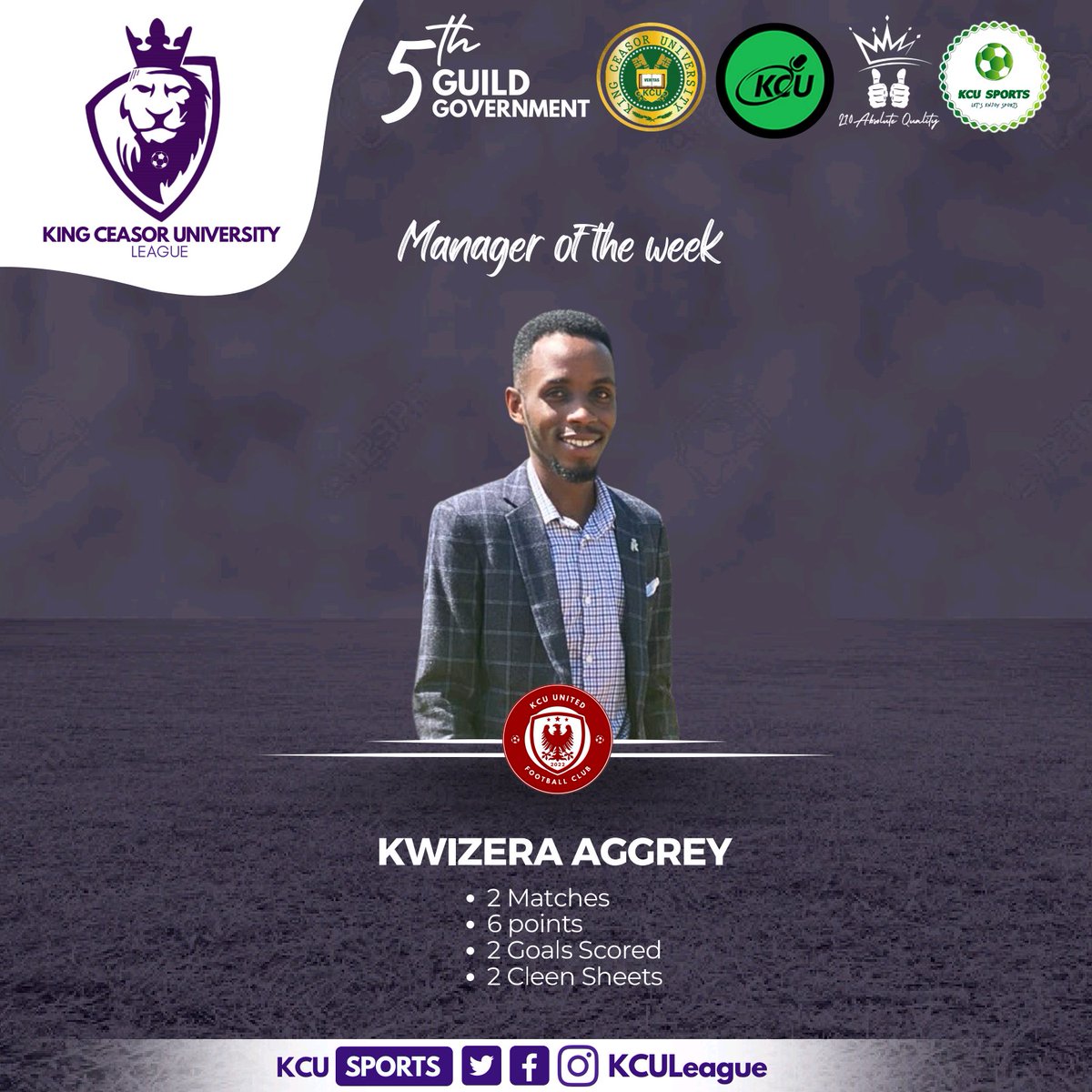 kculeague's tweet photo. What else would you want from a coach ✨🤗 maximum points, no goals conceded, top of the league, most disciplined team💫🔥our manager of the week 🙌

@NBSportUg @OfficialFUFA @VarsitysportsUG https://t.co/e6O2G5aa6H
