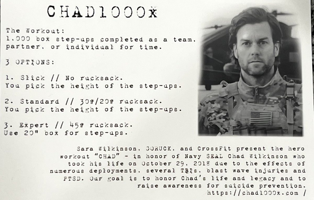 Join us tomorrow @F3LexSC as we take on #Chad1000X SL 0430 BC 0515 #VeteranSuicideAwareness