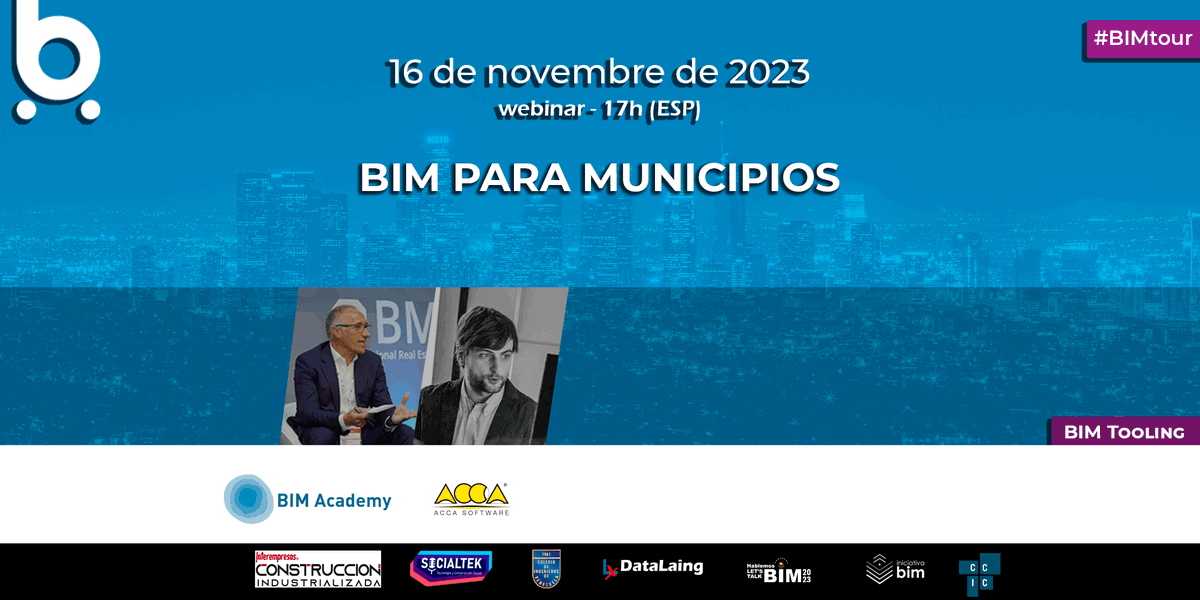 BIMAcademyES's tweet photo. 📢Este noviembre también tenemos #BIMtour. Ciclo sobre #BIM y el Sector Público
Empezamos con BIM en Municipios
Confirma asistencia
🗓️ 16/11/23
⏰ 17h
👉 https://t.co/2wJuJYfCTW
@BIMCommunity_ES, @datalaing, @socialtek_media https://t.co/jPIHDtCmgX