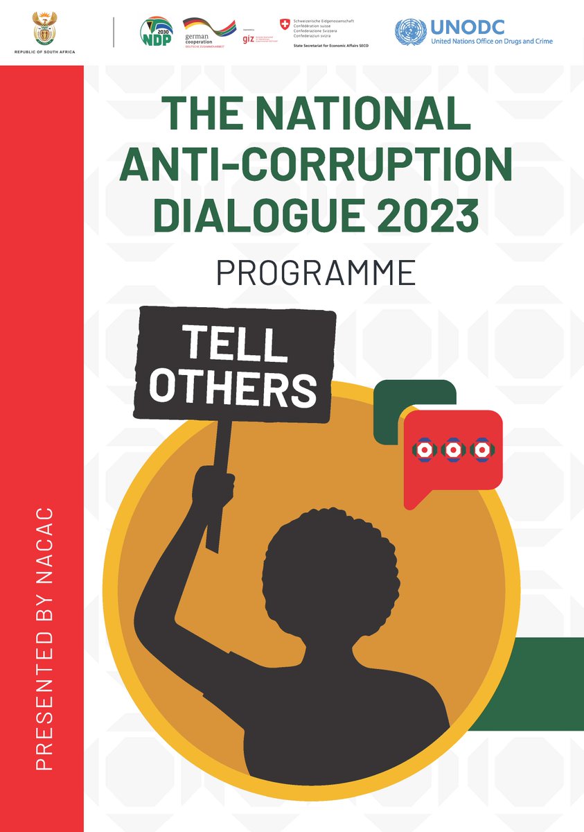 GovernmentZA's tweet photo. The National #AntiCorruption Dialogue programme

“Together Building a Corruption Free Society

#FightingCorruption https://t.co/vwSEEthdwZ