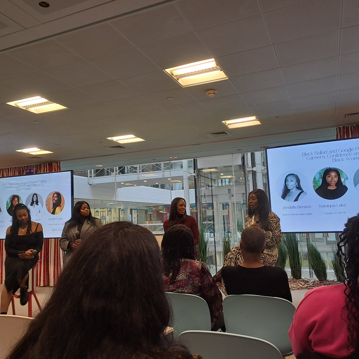 Chafri85's tweet photo. Great conversation by @BlackBalladUK. 'Talking Careers, Confidence &amp; Children for Black Women'. So needed and so appreciated #bbxgoogle https://t.co/HenTtPiRPa
