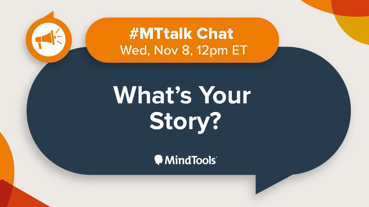💙Our stories are important and <a href="/Yolande_MT/">YolandéMT</a> shared her Mind Tools story in this blog mindtools.com/blog/what-is-y… 

🤗We'd love you to join our last 😪 #MTtalk chat later today to share some of your thoughts and story.

👉Chat starts at⏰12 noon ET, 5pm BT, 7pm CAT, 10:30pm IST