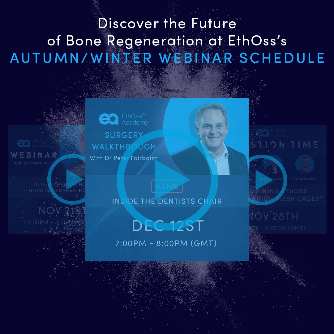 Fill your calendar with our Autumn/Winter webinar schedule now - hubs.la/Q0280M1_0

#dentalimplantwebinar #dentalbonegraft #dentalboneregeneration #dentalimplanteducation #ethossbonegraft #growstronger