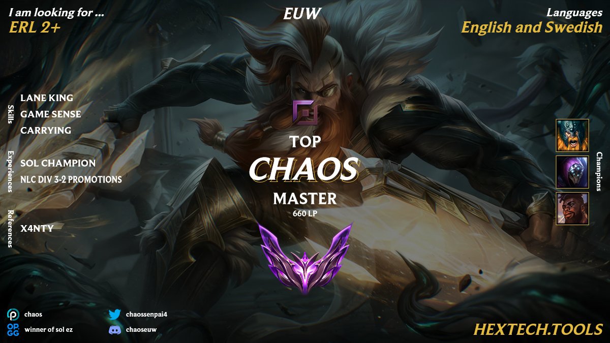 LFT Toplane
after conquering swedish toplane i look to take over europe.