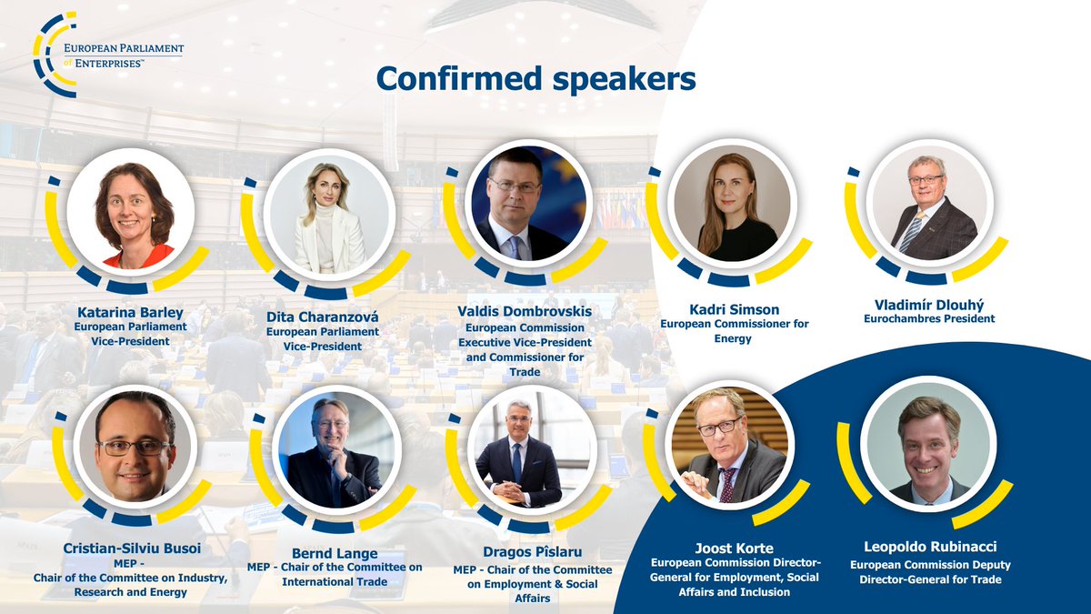 Check out the full list of all speakers for the #EPE2023 on 14 November. With over 750 registrations from across Europe, it’s sure to be a fascinating day of debate and voting in the @Europarl_EN hemicycle: parliament-of-enterprises.eu