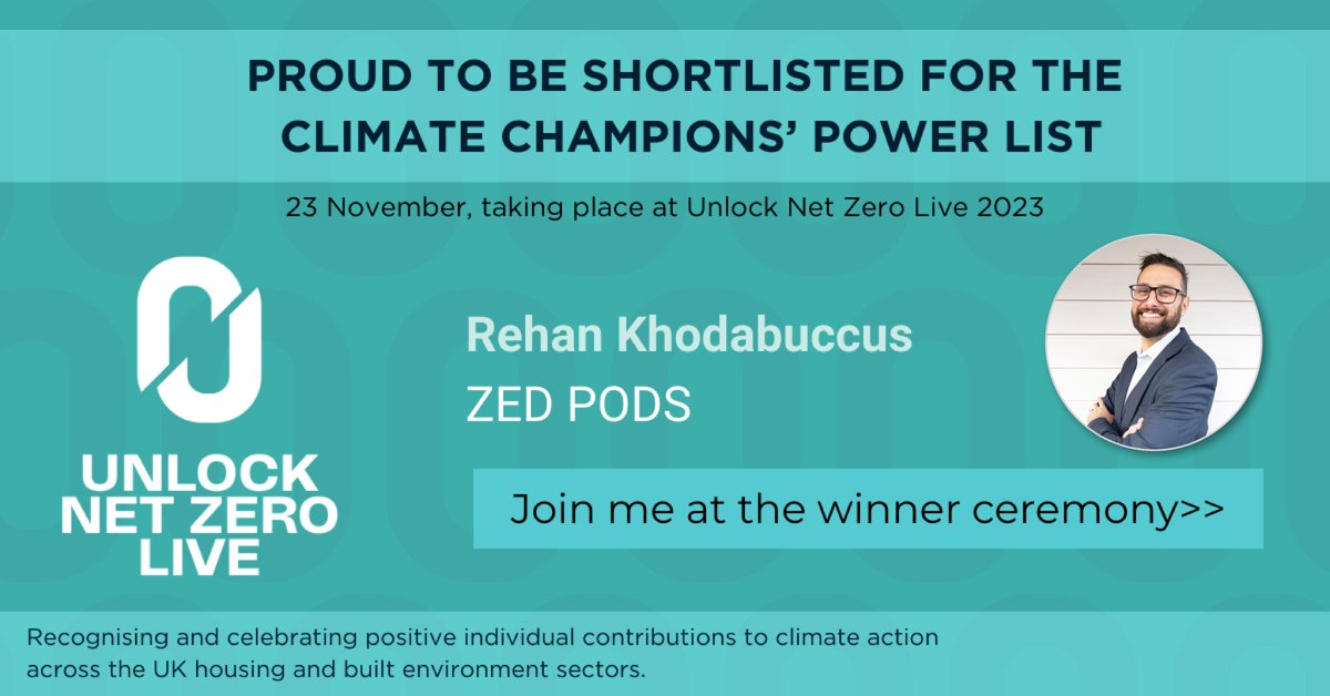 🤩Congratulations to our colleague @DrRKhodabuccus for being shortlisted for this year's #Climate #Champions Power List! @HomesEvent Good luck to all the finalists: invt.io/1txbei5drko Register today to attend the ceremony at #UnlockNetZeroLive👉 t.ly/6i7pa