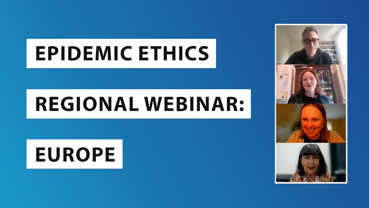 Epidemics Ethics (@epidemicsethics) on Twitter photo We've just published the 16th October webinar on our website. This was a regional webinar focusing on European response to COVID-19. If you missed it, watch the recording now: epidemicethics.tghn.org/seminars/
<a href="/michaelethox/">michael parker</a> <a href="/info_TGHN/">The Global Health Network</a> <a href="/Ethox_Centre/">Ethox Centre</a> We've just published the 16th October webinar on our website. This was a regional webinar focusing on European response to COVID-19. If you missed it, watch the recording now: epidemicethics.tghn.org/seminars/
<a href="/michaelethox/">michael parker</a> <a href="/info_TGHN/">The Global Health Network</a> <a href="/Ethox_Centre/">Ethox Centre</a>