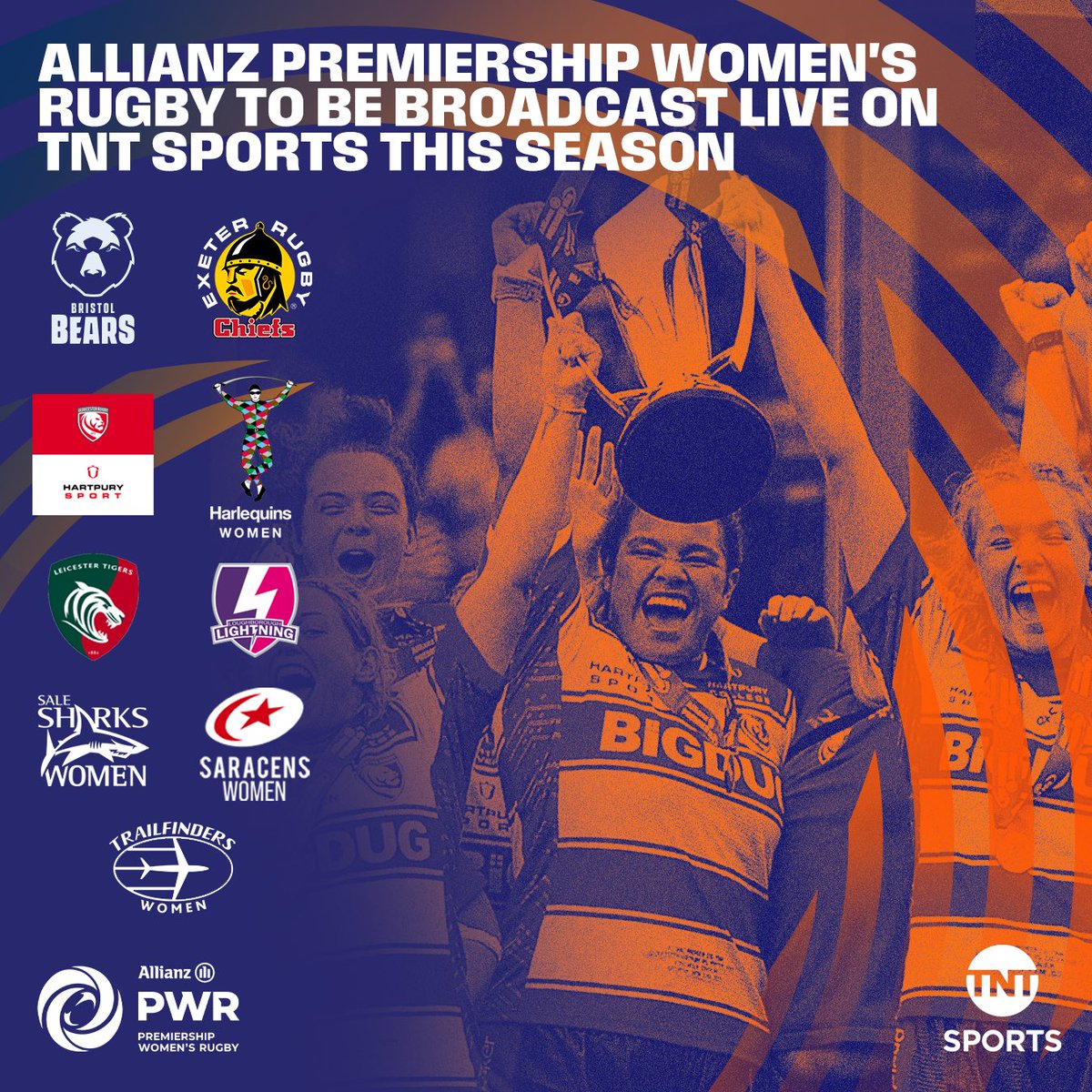 🚨𝘼𝙣𝙣𝙤𝙪𝙣𝙘𝙚𝙢𝙚𝙣𝙩 🚨 TNT Sports agrees multi-year deal to broadcast Allianz Premiership Women’s Rugby, commencing 2023-24 season. Link to full story: bit.ly/TNTAllianzPWR