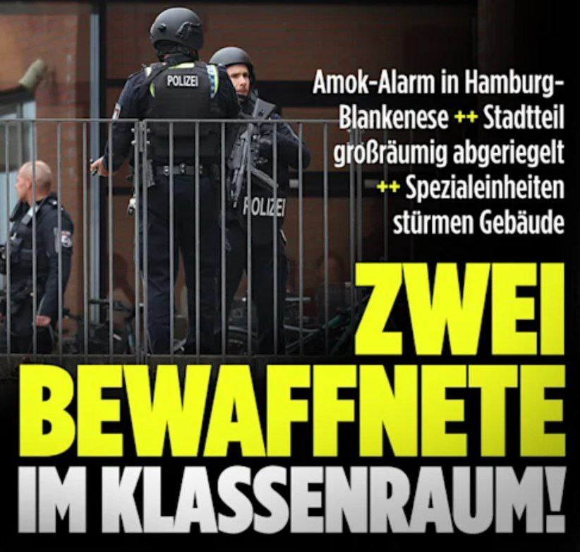 cyan_rk's tweet photo. #Amok-Alarm❗
" #Hamburg
- In der Stadtteilschule #Blankenese in der Frahmstraße haben sich zwei #Bewaffnete in einem Klassenraum verbarrikadiert." https://t.co/OlOkobaRrh