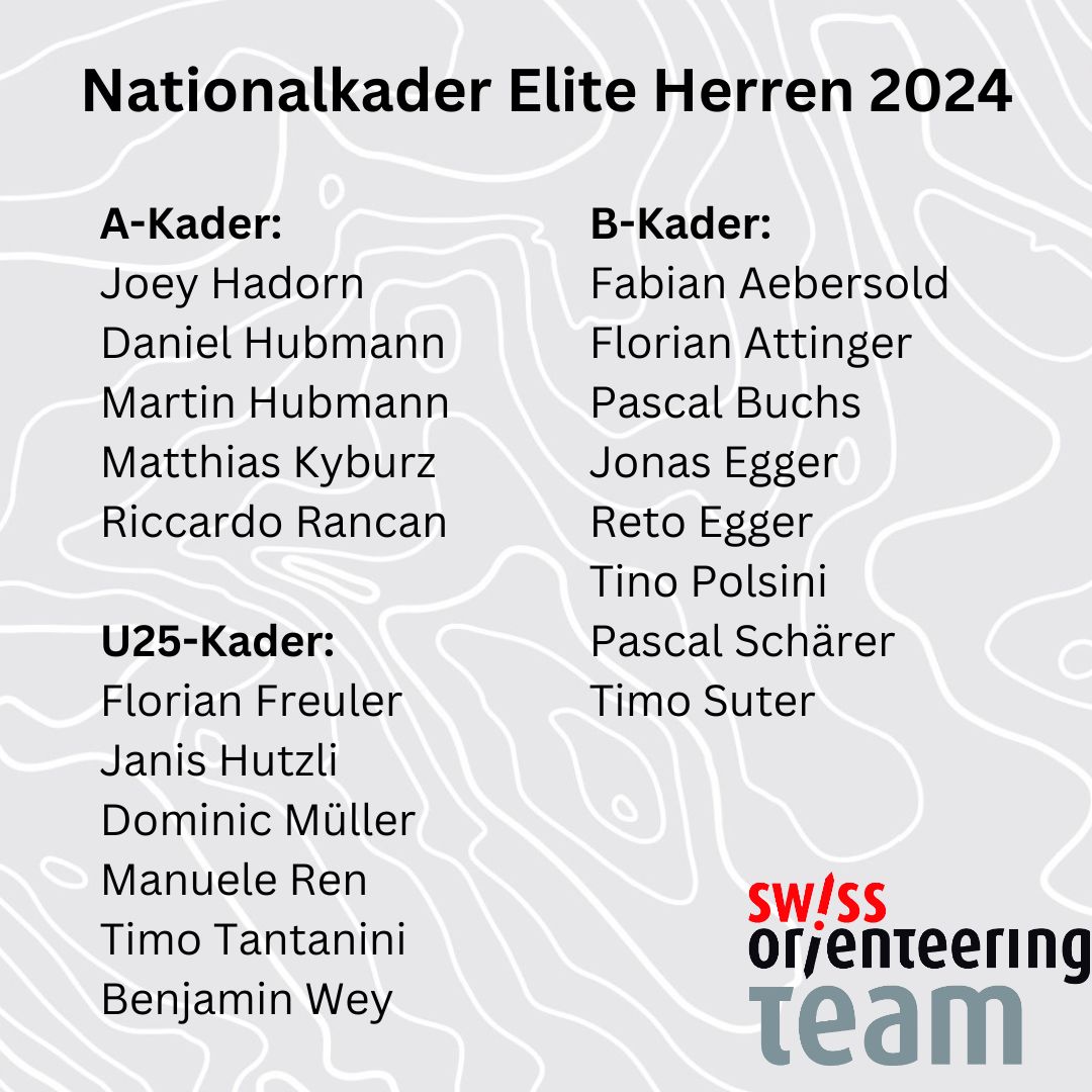39 Athletinnen und Athleten sind für das OL-Elitekader 2024 selektioniert worden: swiss-orienteering.ch/de/news/ol/270…