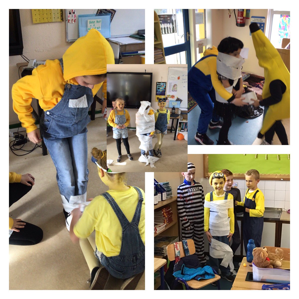 mrdunne_class's tweet photo. We’re back after a good rest! Here’s what we got up to the day before the Halloween break. (Mr. Dunne has agreed to change his barber). 👻 https://t.co/n9NUwBaCgv