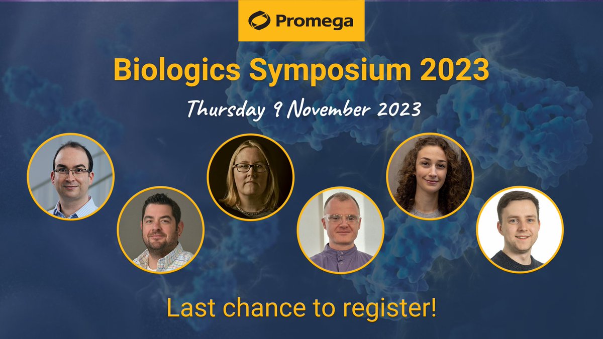 The Biologics Symposium is tomorrow! ⏰ Don't miss the chance to hear guest speakers and Promega R&D scientists present their latest research and innovations in biologics. Register today to attend online and get access to the recordings. Register here ➡️ bit.ly/3u5aypn