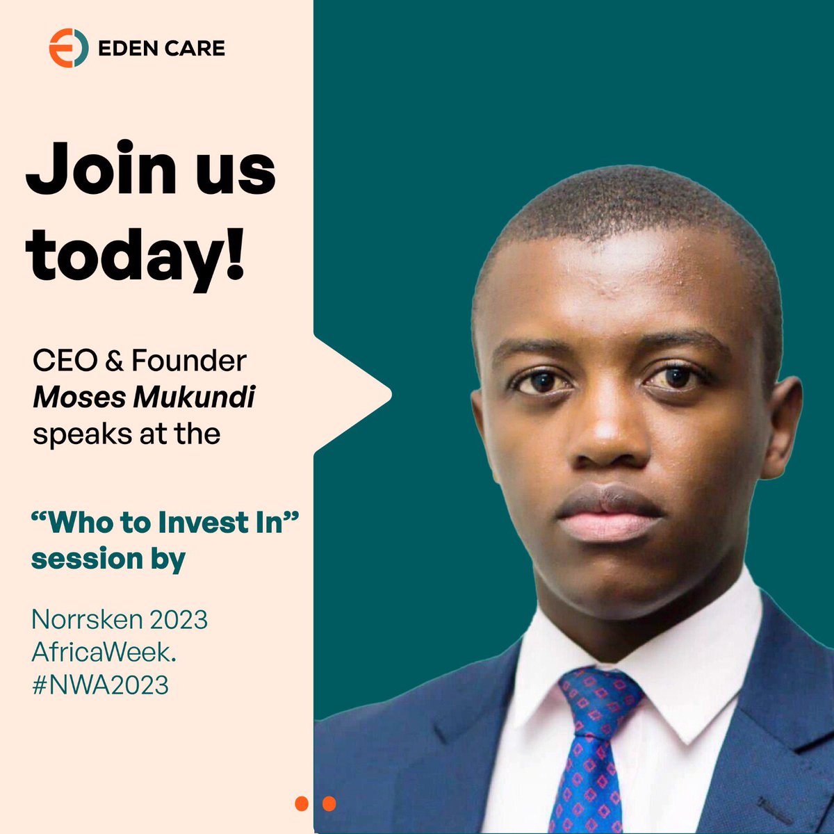 Exciting News! Our CEO and founder, Moses Mukundi, is set to share insights at Norrsken East Africa  2023 Africa Week in 'The Who to Invest In' session! 
Honored to have H.E President Paul Kagame in attendance. #NWA2023