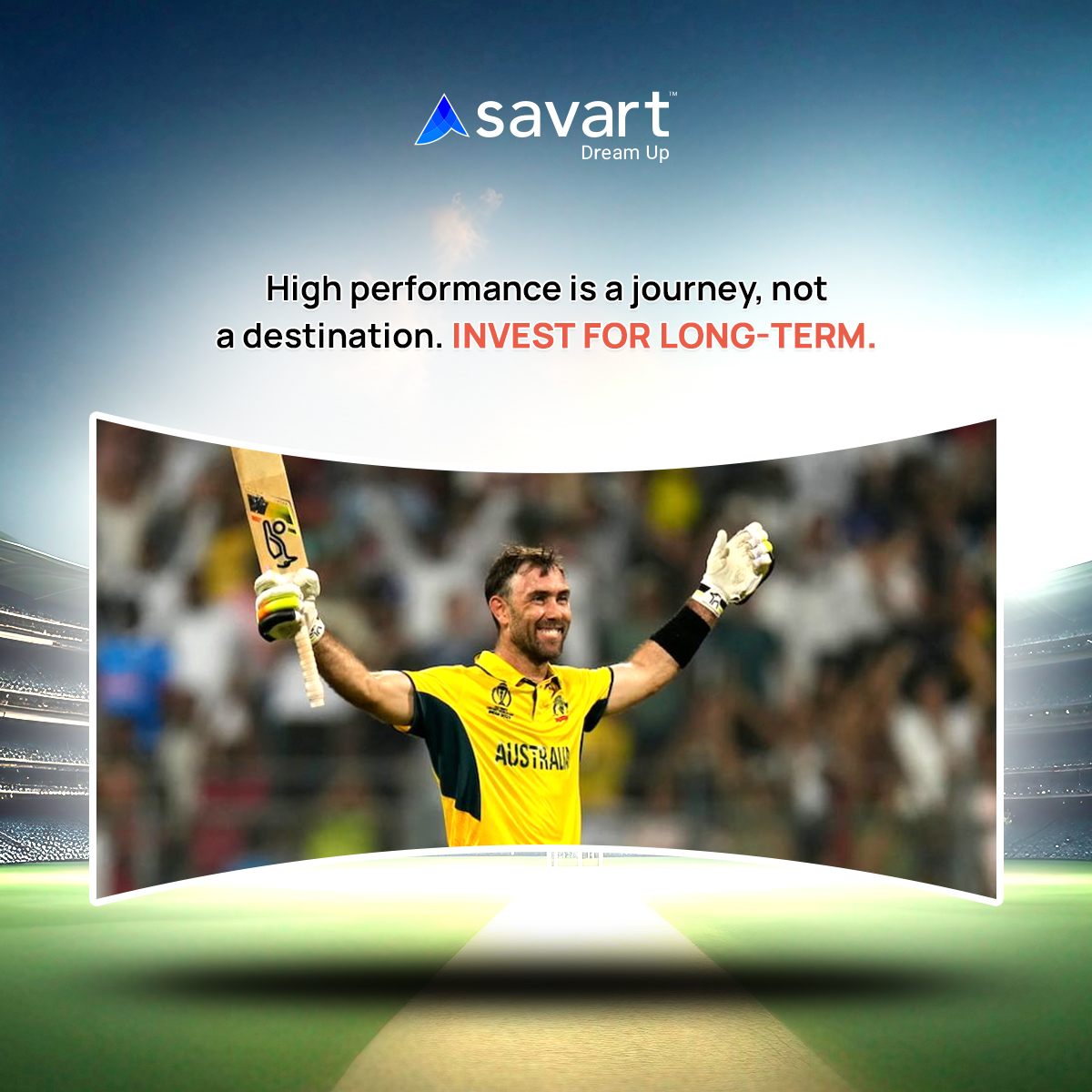 savarthq's tweet photo. The mindset of a winner is the most valuable asset one can possess. @patcummins being the captain is the best example of a investor's mindset to trust the best @maxwell. 

Let's achieve your investment goals together!

#cwc23 #ausvsafg #maxwell #savart https://t.co/YsWq45Q5Vw