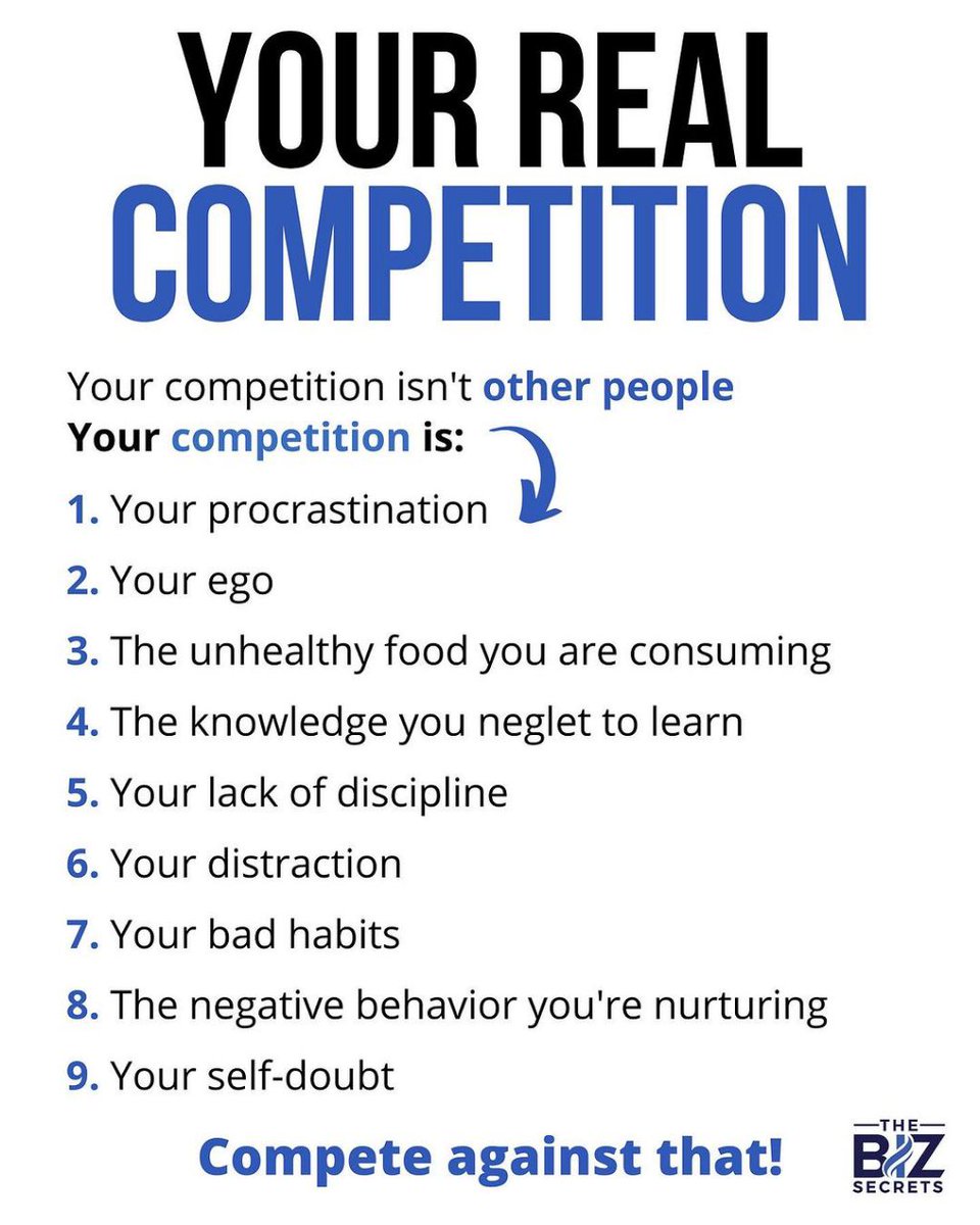 paulryanwrites's tweet photo. Compete with yourself, not with other people. https://t.co/XslR6C34Gi