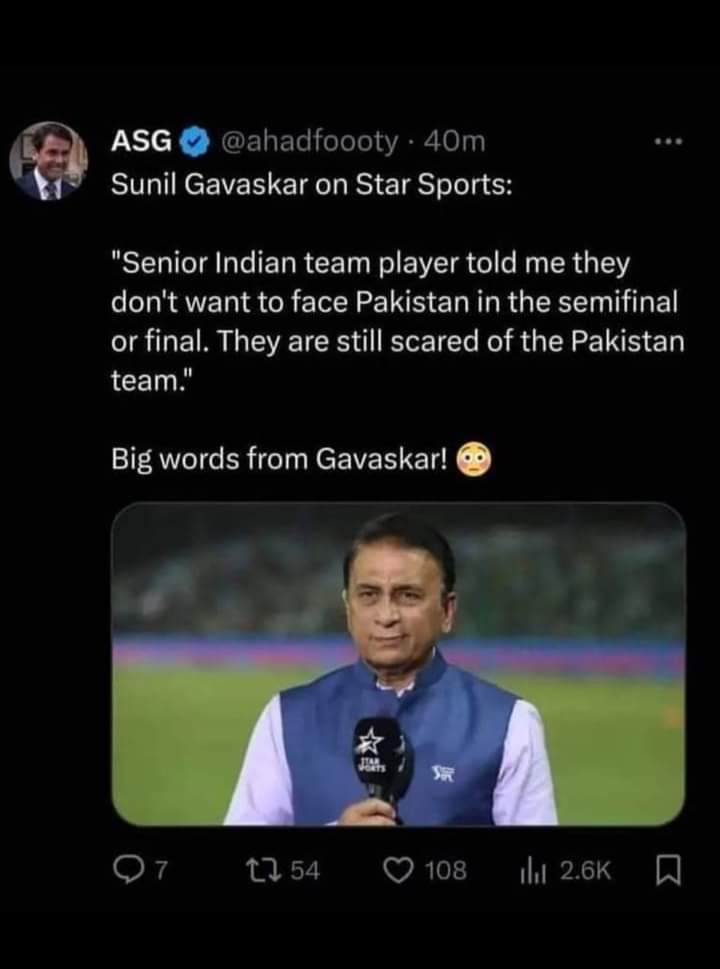 BankerImran9's tweet photo. ابھی سے کانپیں ٹانگ رہی ہیں انڈیا کی😂😂😂
ہم تو ابھی سیمی فائنل میں گئے ہی نہیں ہیں😂
انڈیا پاکستان سے ہار گیا تو انڈین پلیئر کا کیر��ئر تباہ ہو جاناہے https://t.co/yttBt1qUAd