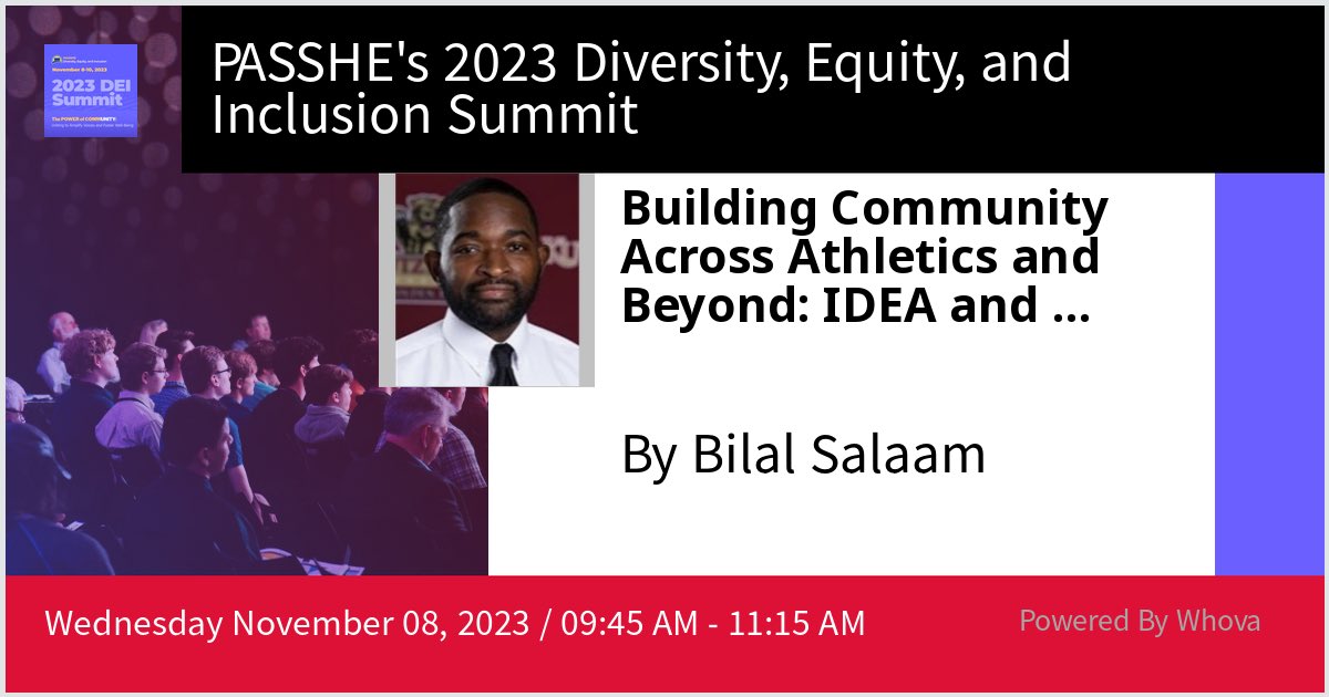 KUBEARS_IDEA's tweet photo. I am speaking at PASSHE's 2023 Diversity, Equity, and Inclusion Summit. Please check out my talk if you're attending the event! #PASSHECommunity #PASSHEDEISummit - via #Whova event app https://t.co/QimoiriIiv