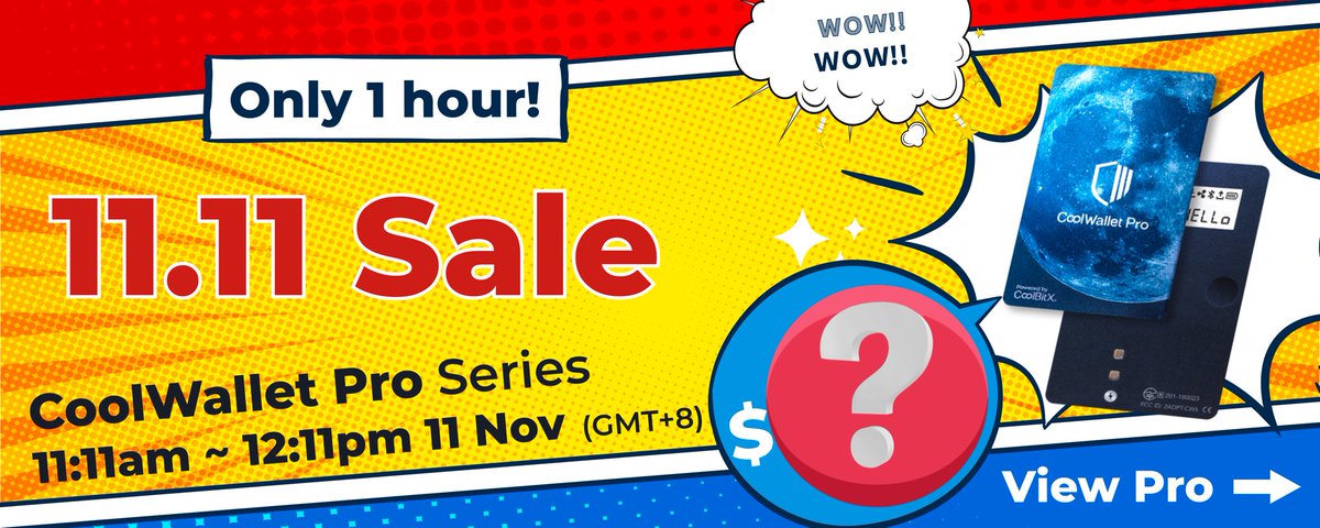 coolwallet's tweet photo. 🔥Double 11 🔥
Special Discounts on CoolWallet Pro Series 🚀🚀🚀
Set a reminder with us😆
Don’t Miss out😎😎
#coolwallet #coolwalletpro #globalshipping #limited #sale #1111 https://t.co/XOu4uWvrcx