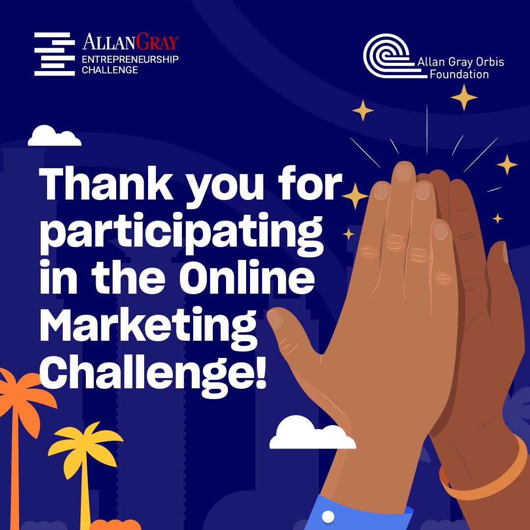 🎊⭐️🏆 Thank you to everyone who participated in the Online Marketing Challenge!

You've really impressed us. We're going through submissions and will announce winners on Monday 20 November.

#AGEC #EntrepreneurshipDevelopment #MarketingChallenge #Entrepreneurship