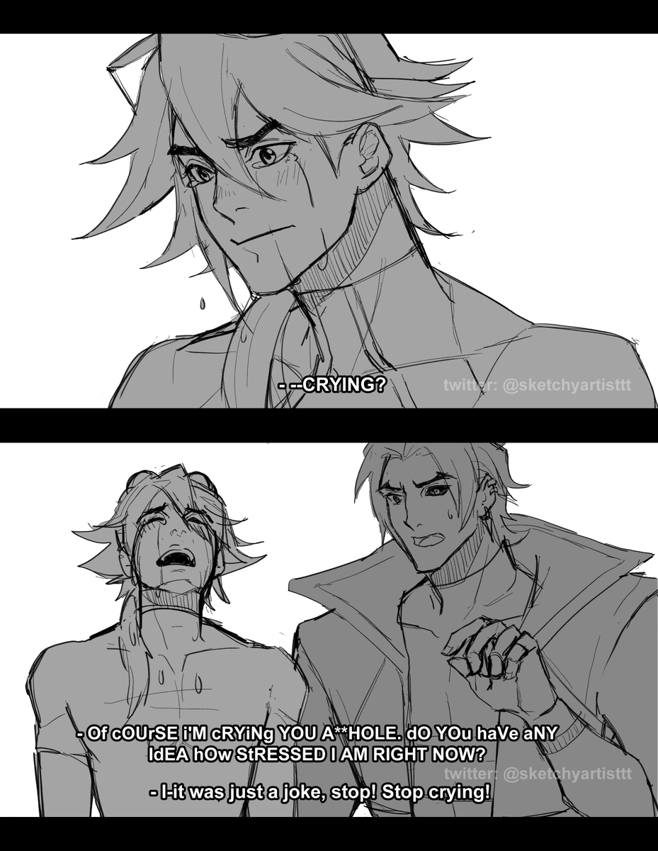 sketchyartisttt's tweet photo. #Kaynez scene I've had stuck in my head for a few days now. Might line and colour later. 
#Ezkayn #Heartsteel #Ezreal #Kayn #LeagueofLegendsFanart https://t.co/TKxKZmaEMW