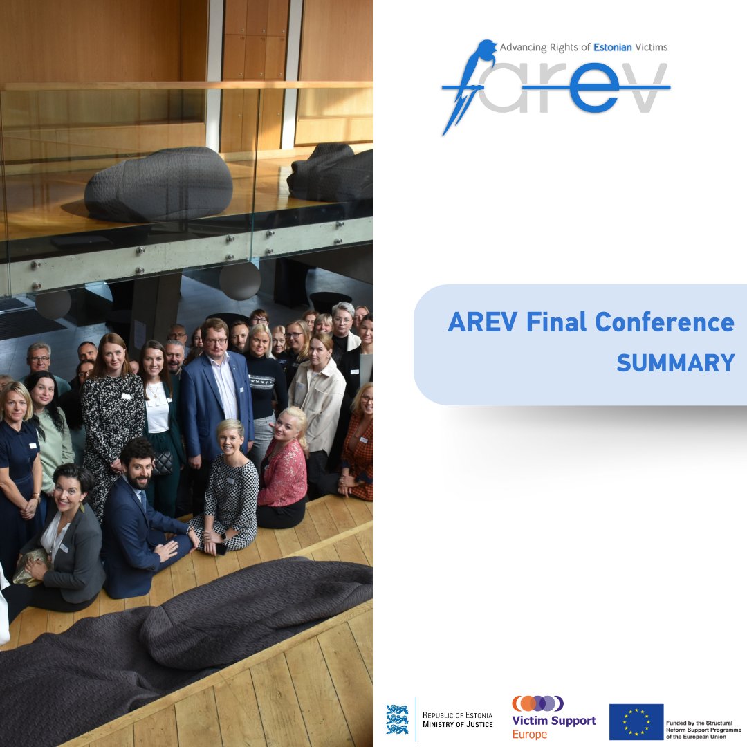 VictimSupportEU's tweet photo. 🎉 The final conference report for the AREV project is out!
🤝 We would like to thank the panel of speakers and
all those who participated in this event.
Read more: https://t.co/Hbeb5BN5W0
@EU_Commission #VictimSupportEU #EUVictimsRights #ShapingVictimSupportTogether #Estonia https://t.co/tLxYCsT8Yl