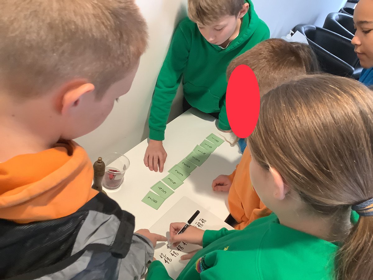 westheathprim's tweet photo. #WHPSClass13 were challenged to order a range of fractions this morning. They had to convert to common denominators and also spot the 'trick cards'. They showed collaboration in order to spot the trick and order the fractions. Teamwork makes the dream work ππ» #WHPSMaths https://t.co/PSqb16CniT