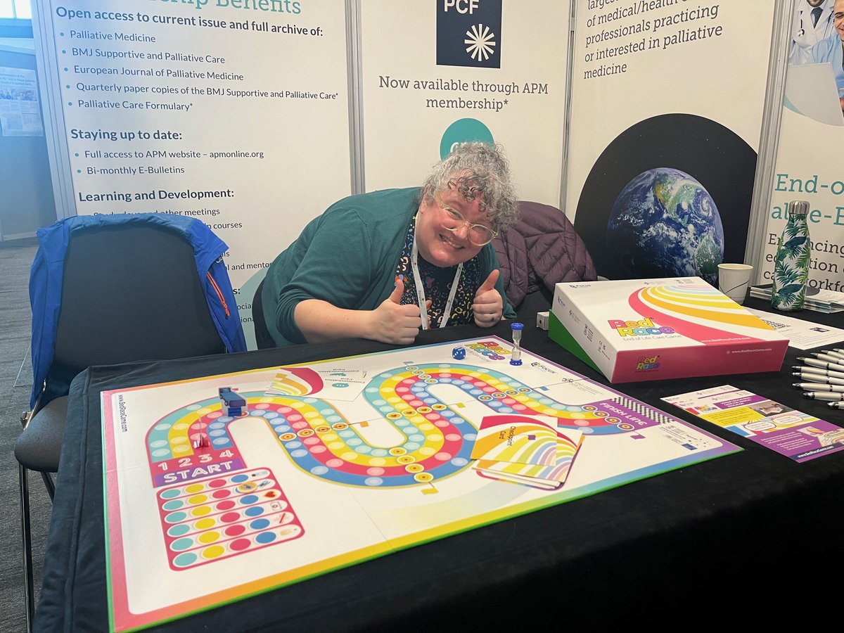 Have you heard about BedRace? An educational board game for staff training, which encourages discussion about palliative and end of life care. If you're at #HUKConf23 visit stand 30 and we can tell you all about it! #PalliativeCare