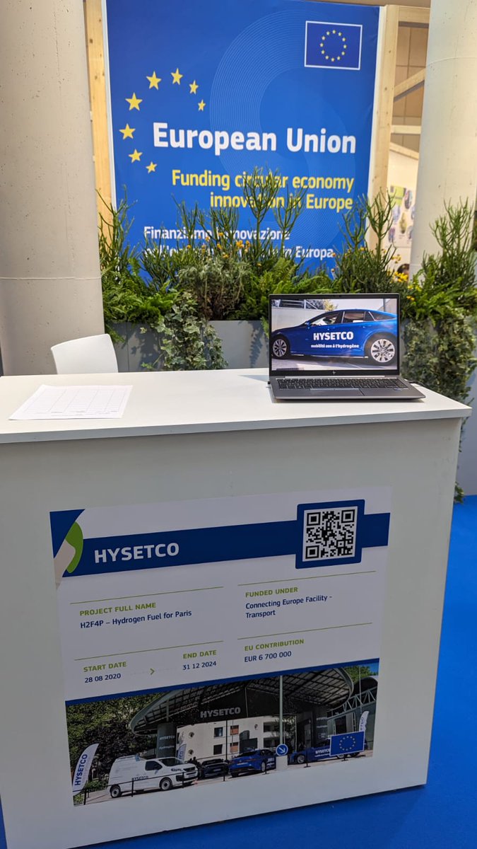 Hysetco's tweet photo. 🎯En IDF 100% de notre flotte de taxis #hydrogène + 1⃣2⃣ stations de recharge d’ici 2024 + développer de nouveaux usages en 🇫🇷 &amp; 🇪🇺 : ce sont nos objectifs !
🌿@CamilleLeaP était à #Ecomondo2023 pour présenter nos solutions pour booster l’adoption de l'hydrogène dans la #mobilité https://t.co/ITeXb122Uf