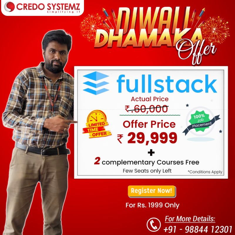 credosystemz's tweet image. 🗓️ Hurry, limited time Offer.
Enroll now and watch your career shine bright like the Diwali lights.
For more information: lnkd.in/gYst29m3
📞Contact US: +91 9884412301
#DiwaliDhamaka #FullStackCourse #CredoSystemz #Chennai #CareerGrowth #DiwaliOffer