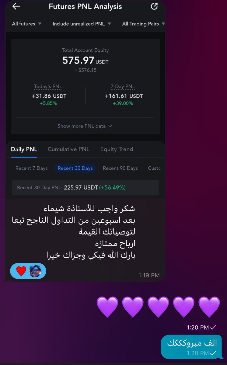 الحمد الله متابعه كويسه و الحمد الله الف مبروكككك 

هكذا تمشي بكلامي و بنصائحي حتكون دائما في ارباح الله يباركلك و يرزقك و يزيدك يارب 

طباعه فلوس طول الوقت و انت نايم 🥰🥰🥰

🤍🤍

#btc #bitcoin #crypto #bnb #binance