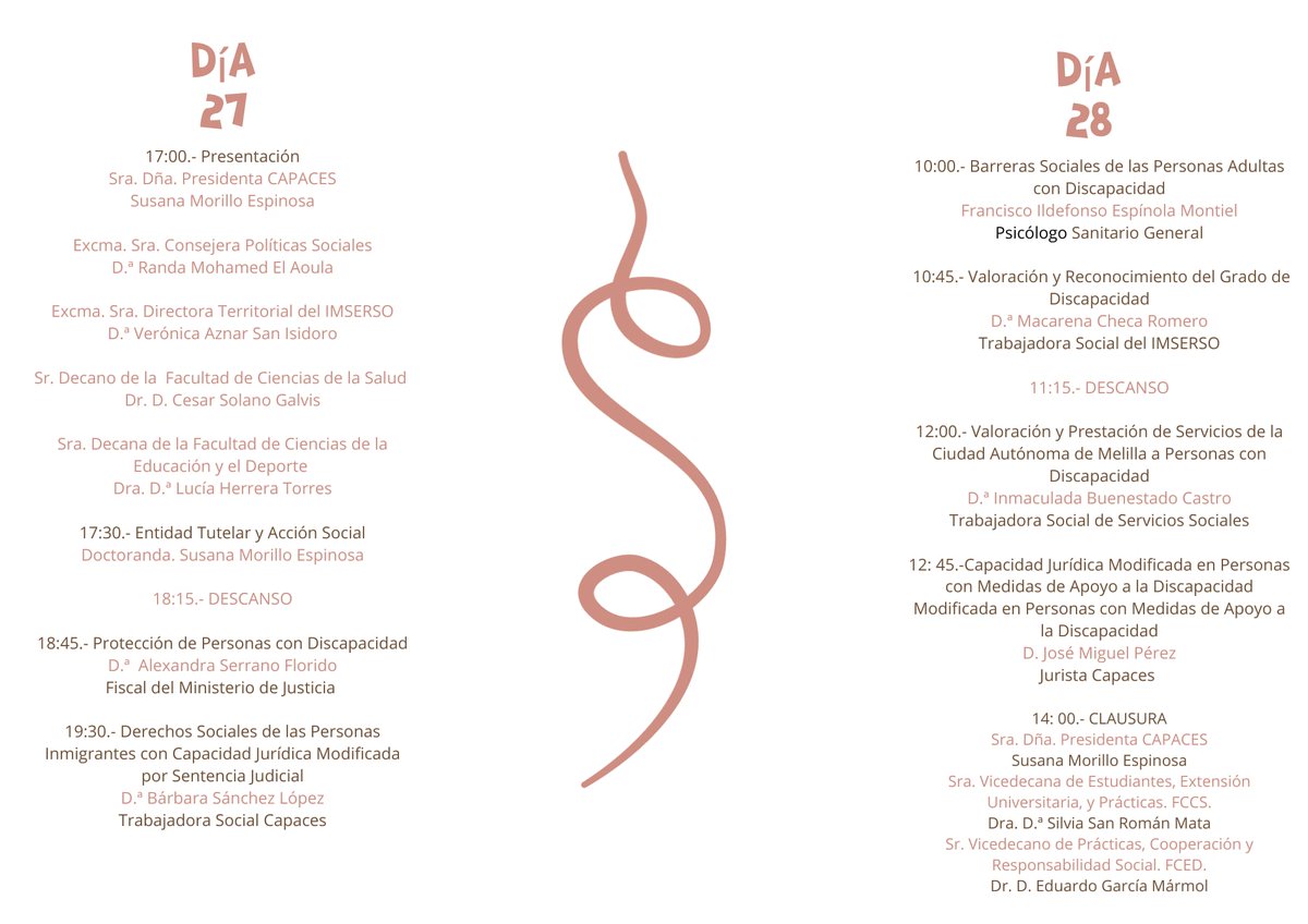 YCapaces's tweet image. 📢📢Abierto el plazo de inscripción de las I Jornadas de Inclusión Social y Capacidad Jurídica ⚖️

 🔄Organiza: @YCapaces
@SaludMelilla @FaEDMelUGR
@Imserso

📌🗓Día 27 y 28 de noviembre, en el Campus de la Universidad de Granada. 
Inscripciones👇
docs.google.com/forms/d/e/1FAI…