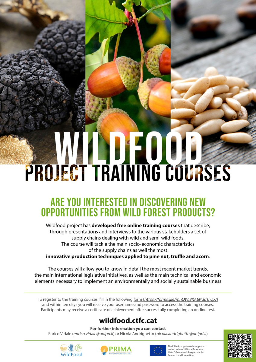 WildFood Training Course is still open during the 2023/24 academic year! 

Registrations at: docs.google.com/forms/d/e/1FAI…

#traininigcourse #wildfoodproject #wildfoodprima