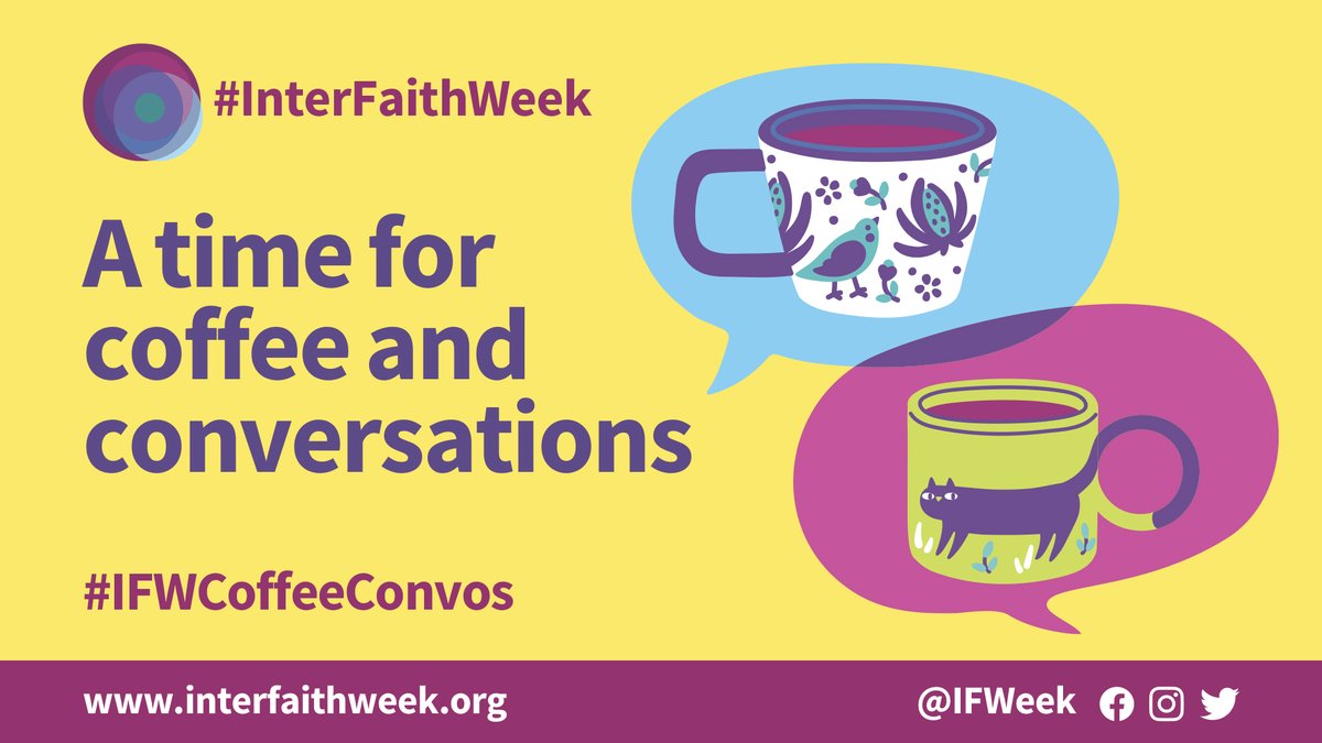 #InterFaithWeek 12-19 November starts Sunday. Why not use the opportunity of the Week to reach out for a conversation with someone of a different #faith or #belief and talk about topics of your choice such as shared values, festivals or tackling stereotypes? That might be