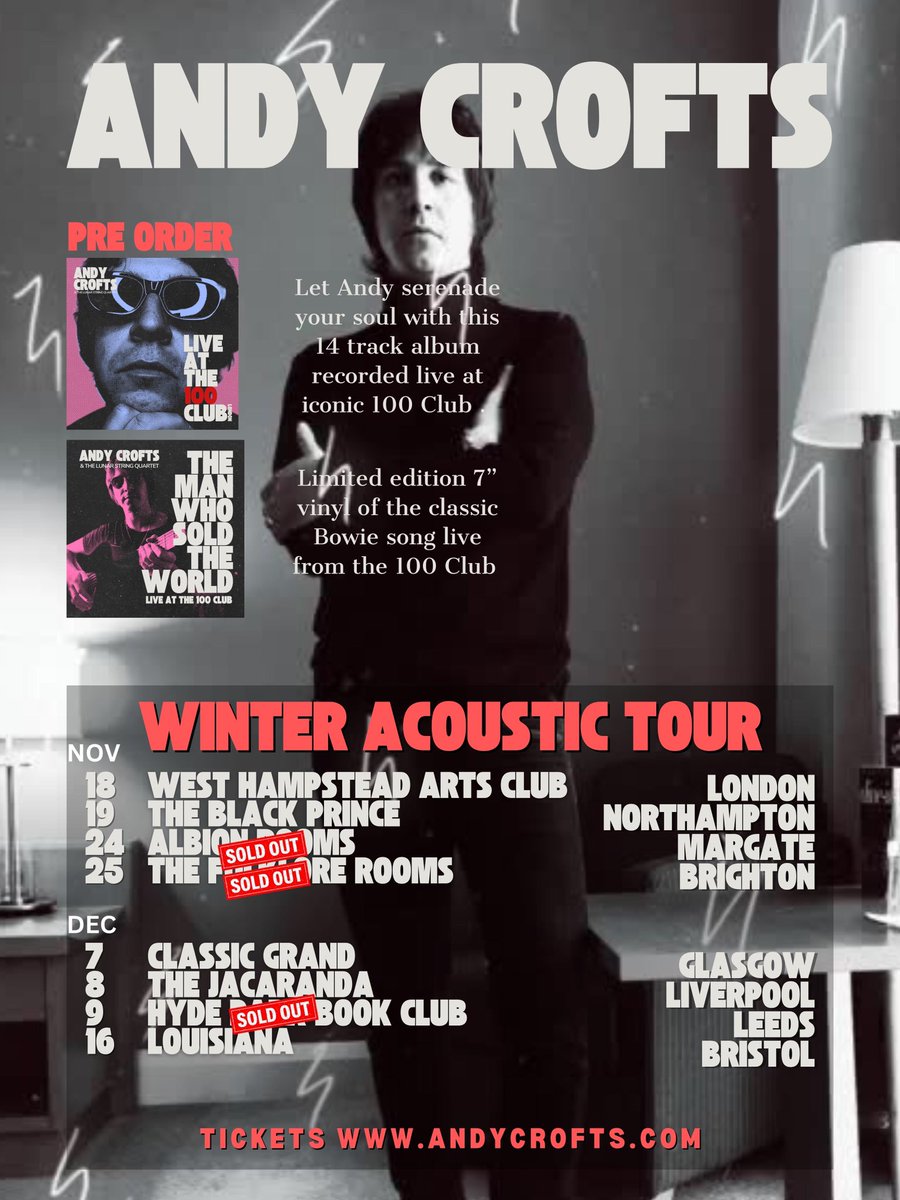 andyjcrofts's tweet photo. Hey everyone Leeds has now sold out and others are close. I hope you can come join me for a sing along! I’ll have some new merch such as t shirts a bags with me. Hurry and tell your friends
TICKETS https://t.co/cO11JqYrwH https://t.co/RfVDSYYr5y