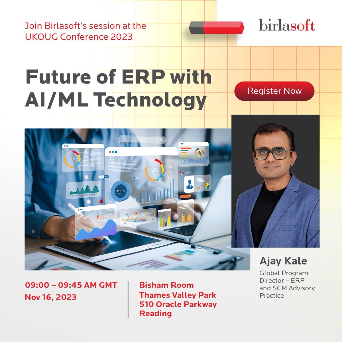 birlasoft's tweet image. Join our expert Ajay Kale for an engaging session on “Future of ERP with AI/ML Technology” at the upcoming 2023 UKOUG Conference in Reading, UK. 

Register for the session here: bit.ly/470d5zJ 

#EnterpriseResourcePlanning #AI #ML #CloudERP #UKOUG #BusinessTransformation