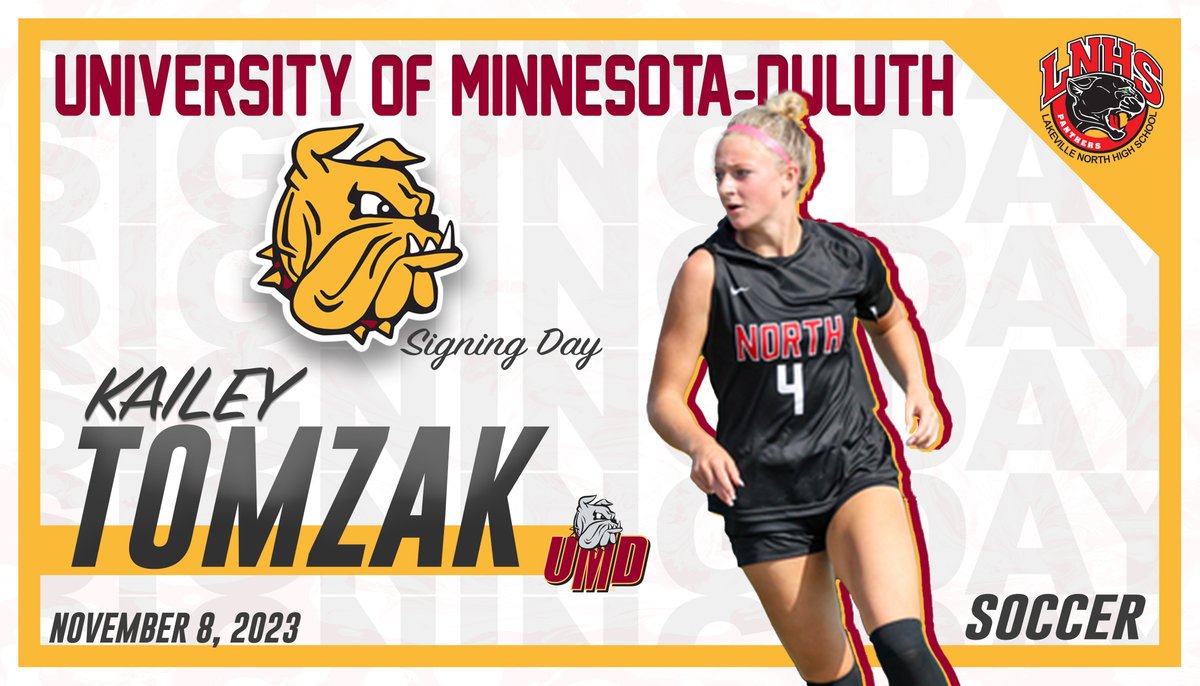 Congrats to Kailey &amp; the other Panther Student-Athletes signing their National Letter of Intent today!
<a href="/lnhsgirls/">Lakeville North Girls Soccer</a> 

📍:  LN Auditorium
⏰:  7am
🎥:  Watch LN_Panthers.Live!  gametimemn.com/lnpanthers-liv…

Thanks to Mr. Jon Cochrane's Graphic Class for the great NLI designs!
<a href="/11cochrane/">Jon Cochrane</a>