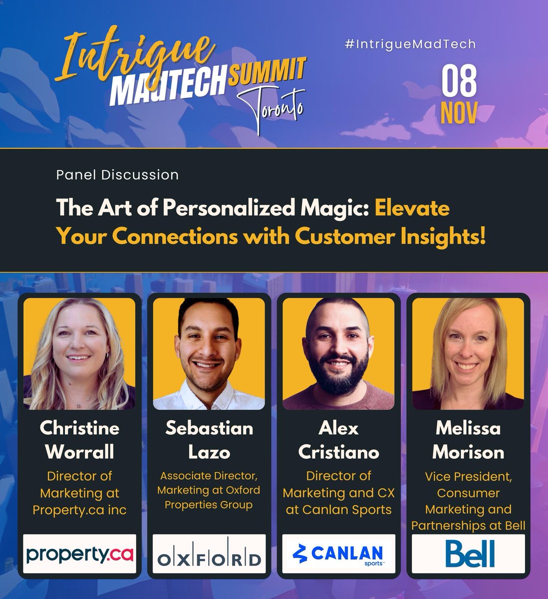 salesgasm's tweet image. Toronto Intrigue MadTech Summit is here! Join us today for insightful panel discussions and networking opportunities. Stay tuned for live updates throughout the day. Let's delve into the future of marketing together. #MadTechSummit #Toronto #MarketingInnovation
