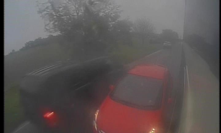 Serious Incident 8.10am on A6121. Red Vauxhall Corsa overtaking into oncoming traffic. If you witnessed this or are the parents of the 6th form students in this car we are reporting to the police. This could have been a fatal teenage car crash headline. CCTV identifies this
