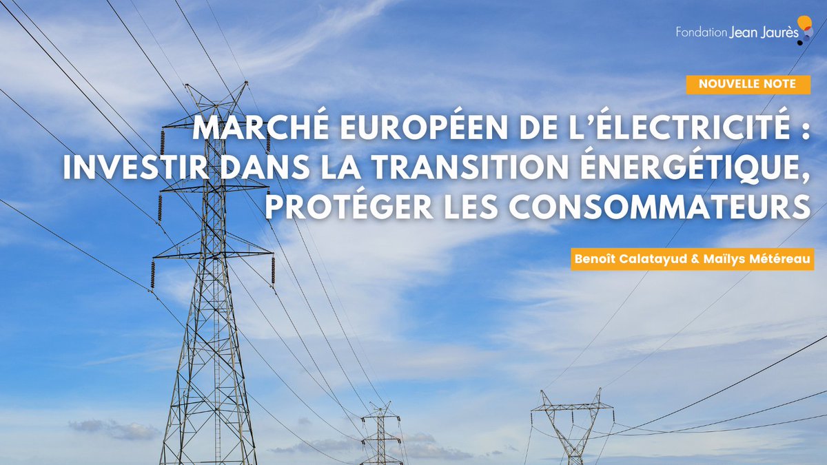 📝⚡️ <a href="/benoitcalatayud/">Benoît Calatayud</a> et Maïlys Météreau proposent une explication claire sur un marché européen de l’électricité que la France gagnerait à réformer plutôt qu’à quitter.

jean-jaures.org/publication/ma…