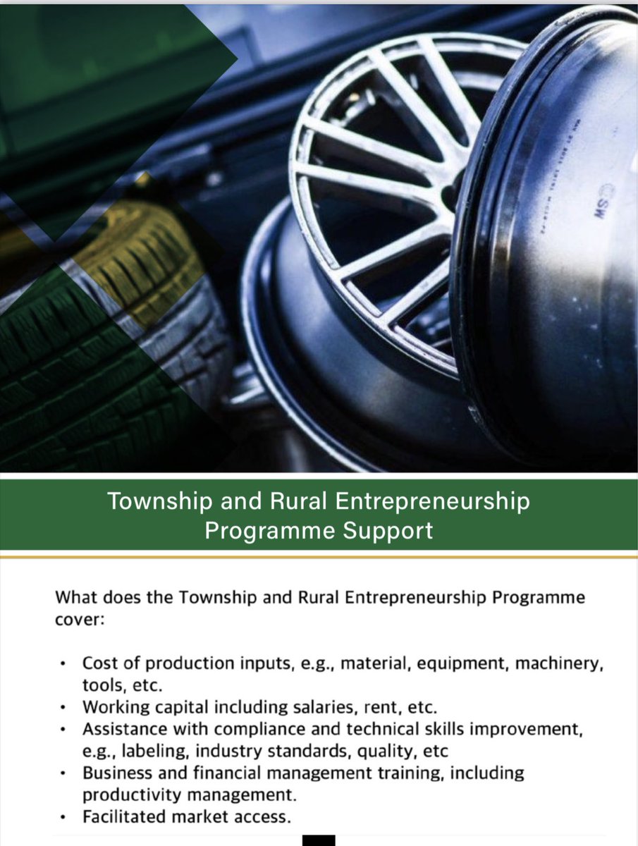 Township and Rural Entrepreneurship Programme. To apply for this programme, please follow below link: dsbd.gov.za/index.php/prog… #seda #Sefa #SupportSmallBusiness #entrepreneurship #dsbdupliftinginformalbusiness