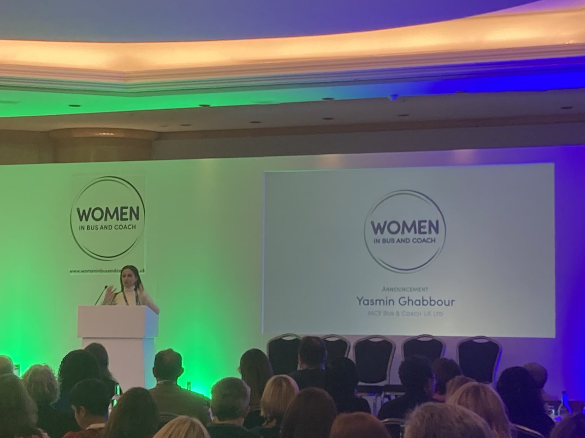 <a href="/yasminGhabbour/">yasmin Ghabbour</a> of <a href="/MCVUK/">MCV BUS & COACH</a>  announcing a fantastic award for Women of the Year in the #Bus and #Coach industry! 👏 <a href="/WminBusandCoach/">Women in Bus and Coach</a> #WiBC #NationalSummit